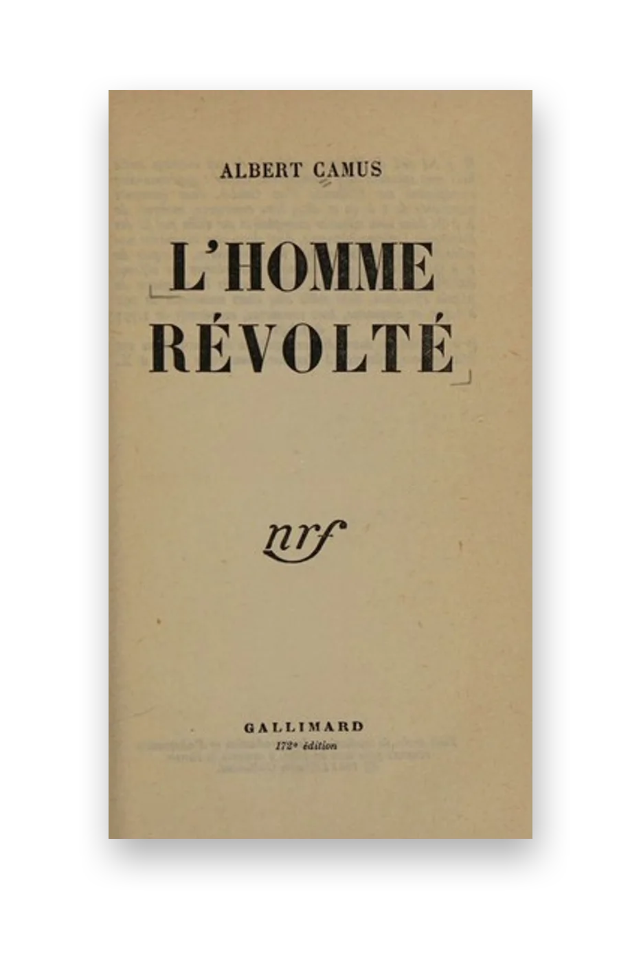 L'Homme révolté
